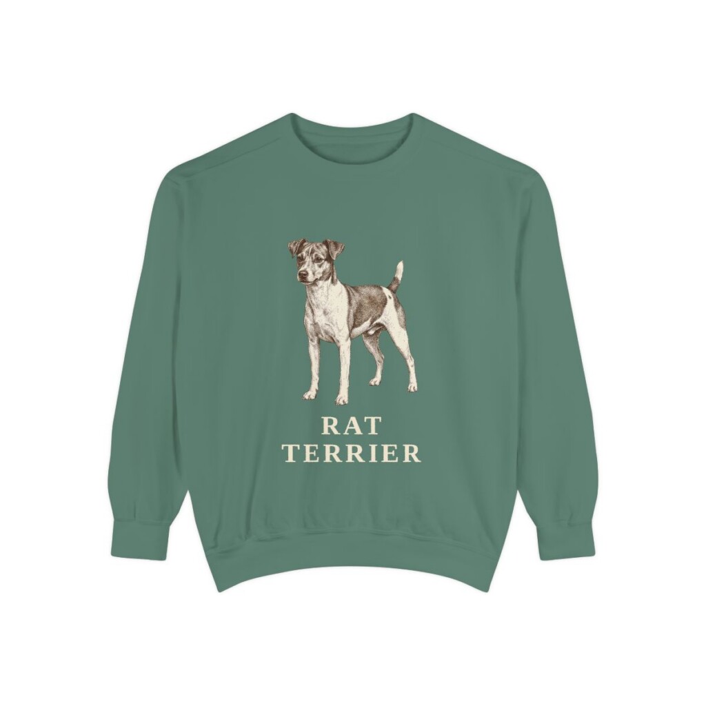 Rat Terrier Sweatshirt, Light Green, front view