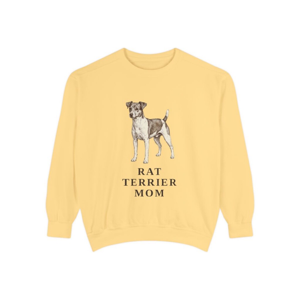Rat Terrier Mom Sweatshirt, Butter, front view