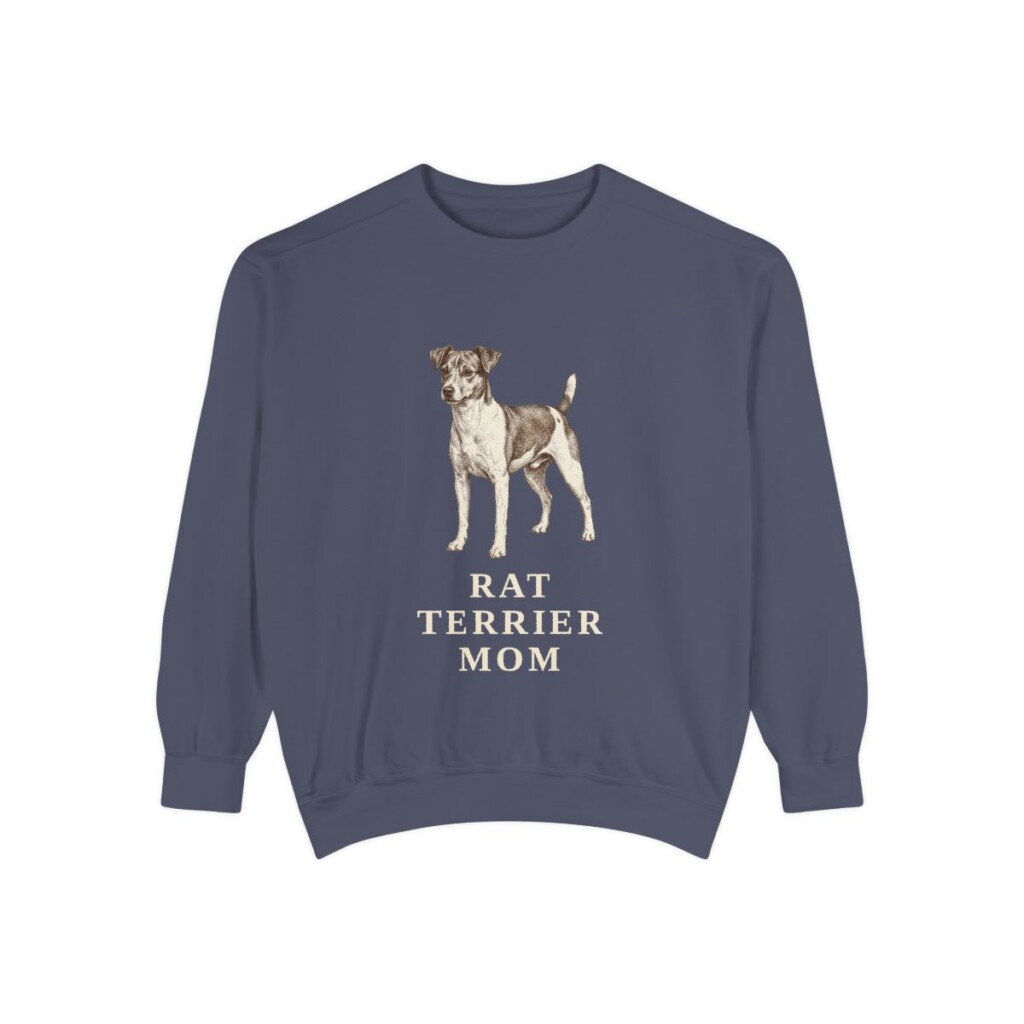 Rat Terrier Mom Sweatshirt, Denim, front view