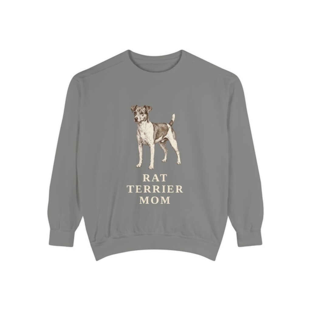 Rat Terrier Mom Sweatshirt, Grey, front view