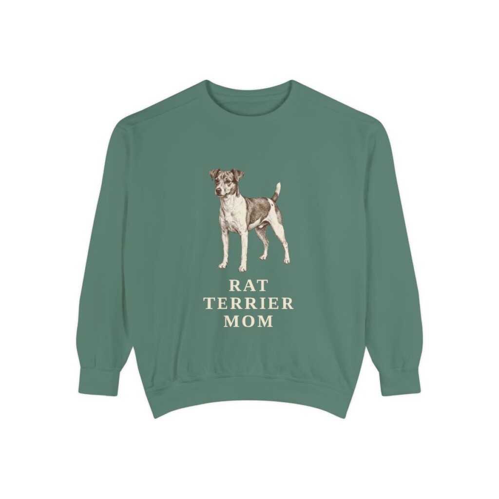 Rat Terrier Mom Sweatshirt, Light Green, front view