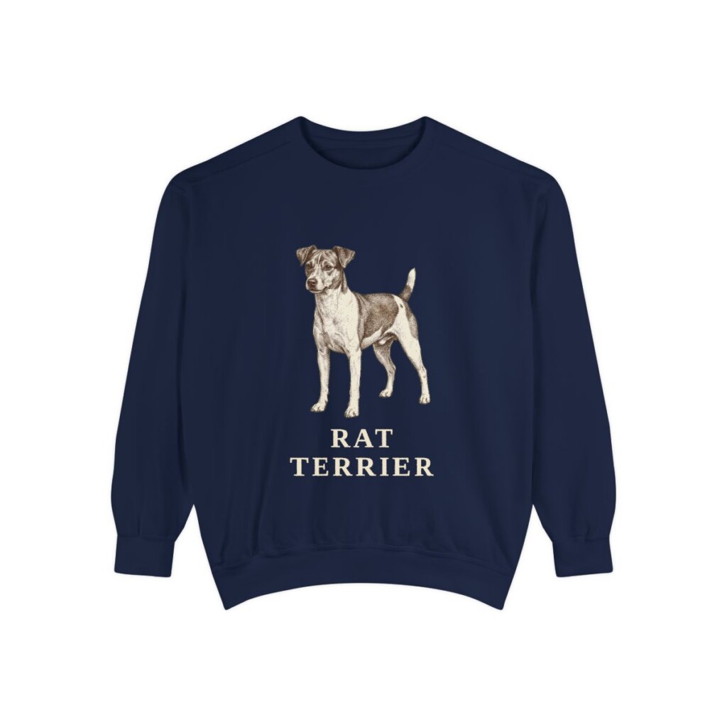 Rat Terrier Sweatshirt, True Navy, front view