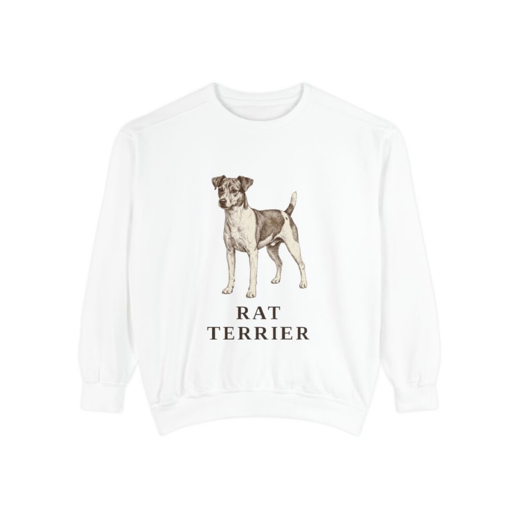 Rat Terrier Sweatshirt, White, front view