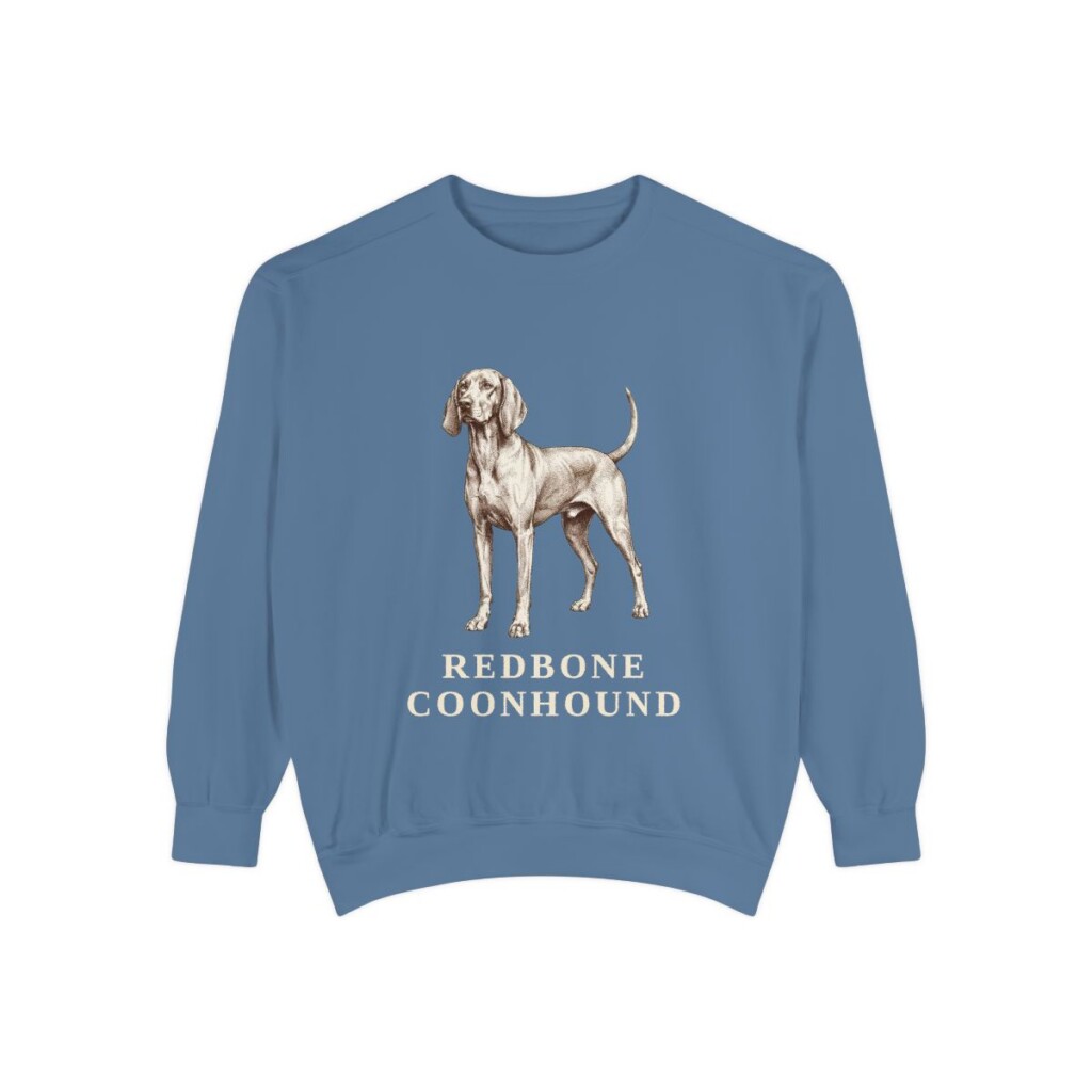 Redbone Coonhound Sweatshirt, Blue Jean, front view