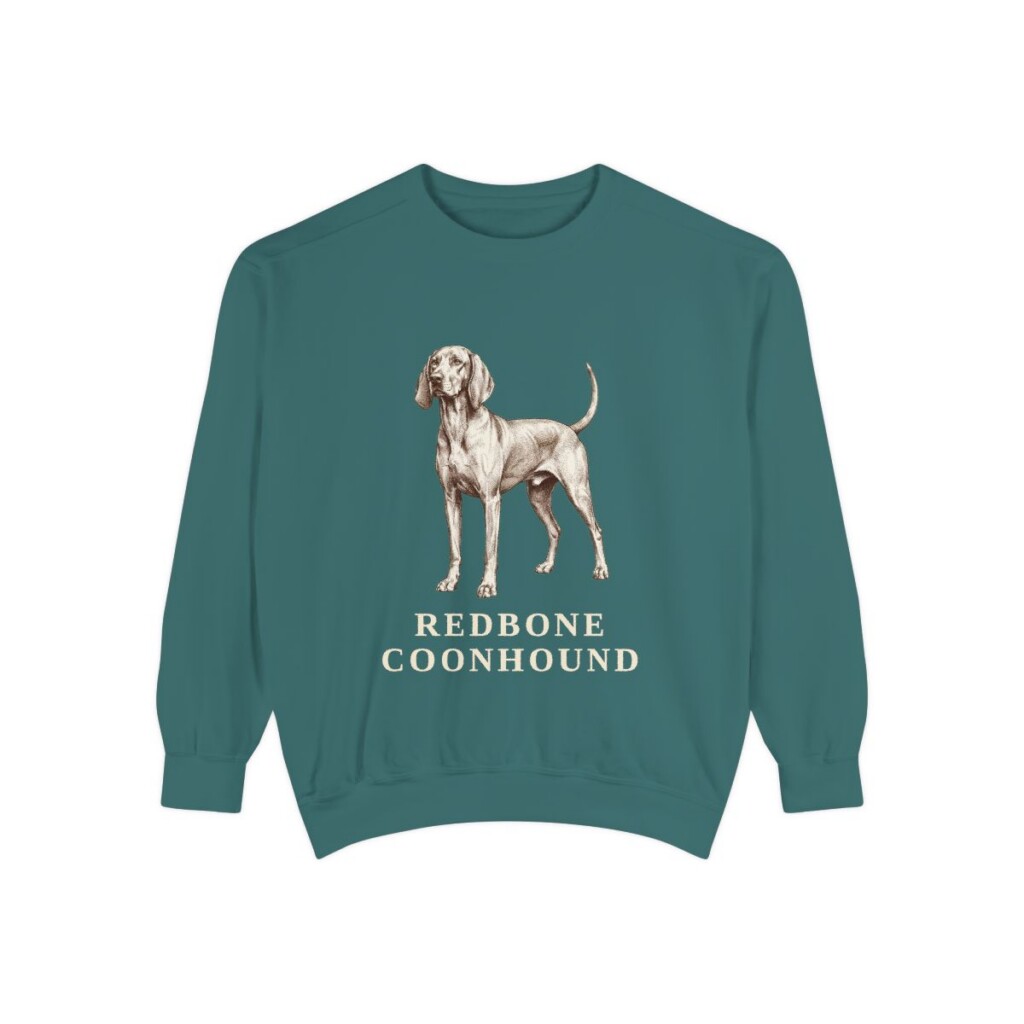 Redbone Coonhound Sweatshirt, Blue Spruce, front view