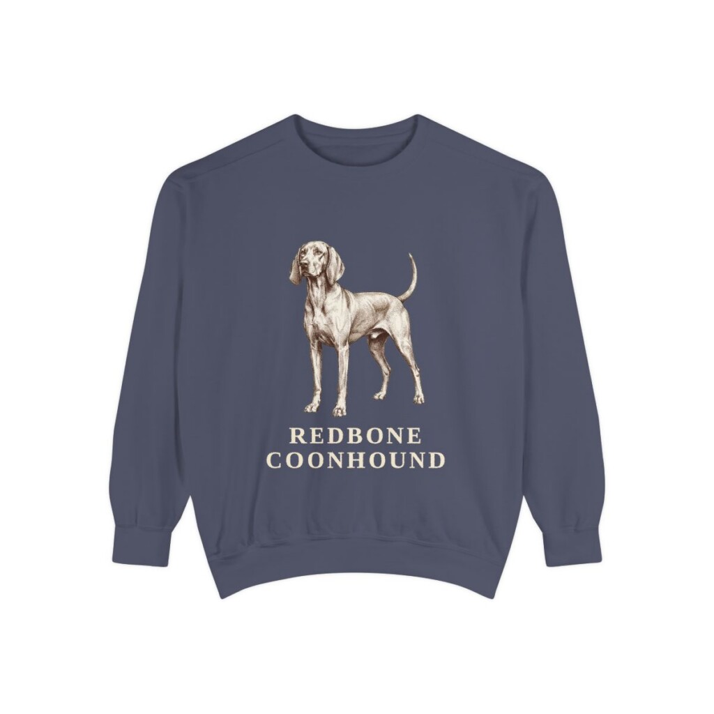 Redbone Coonhound Sweatshirt, Denim, front view