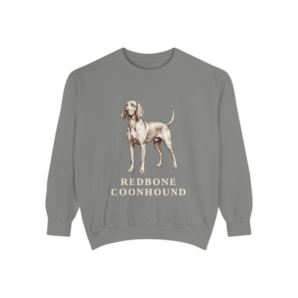 Redbone Coonhound Sweatshirt, Grey, front view