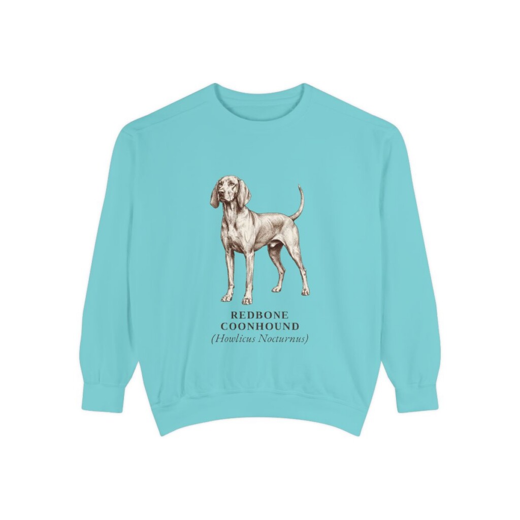 redbone-coonhound-sweatshirt-latin-chalky-mint Redbone Coonhound Latin Sweatshirt, Chalky Mint, front view