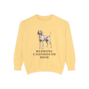 Redbone Coonhound Mom Sweatshirt, Butter, front view