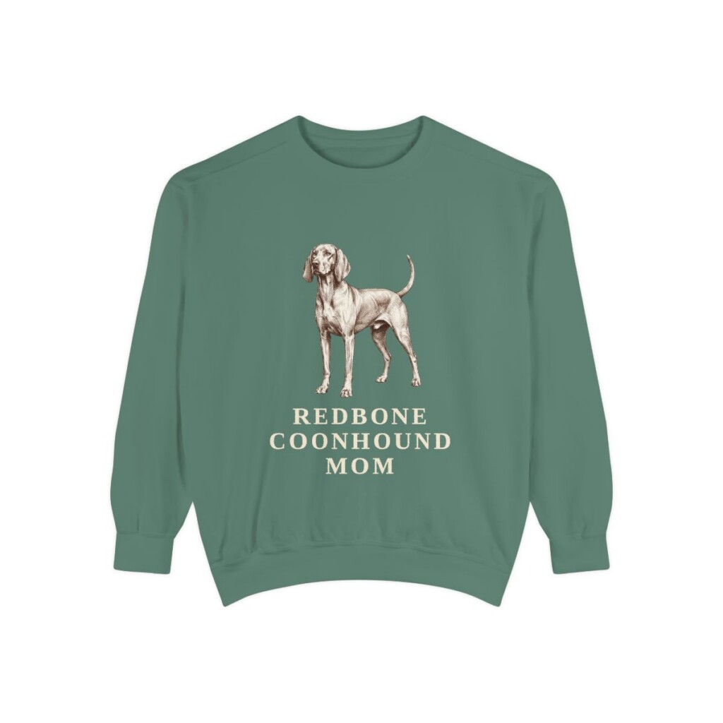 Redbone Coonhound Mom Sweatshirt, Light Green, front view