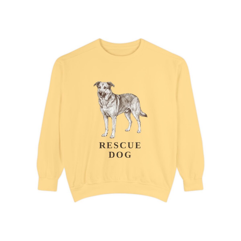 Rescue Dog Sweatshirt, Butter, front view
