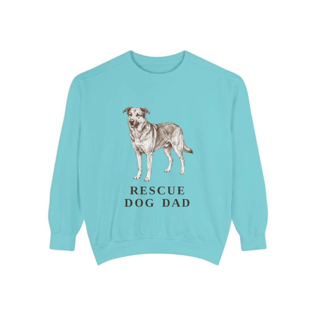 Rescue Dog Dad Sweatshirt, Chalky Mint, front view