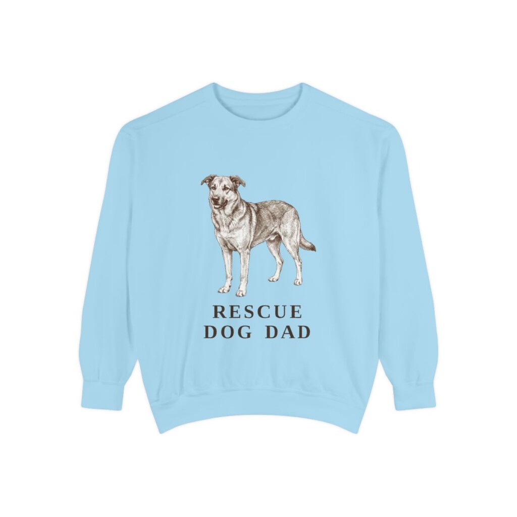 Rescue Dog Dad Sweatshirt, Chambray, front view