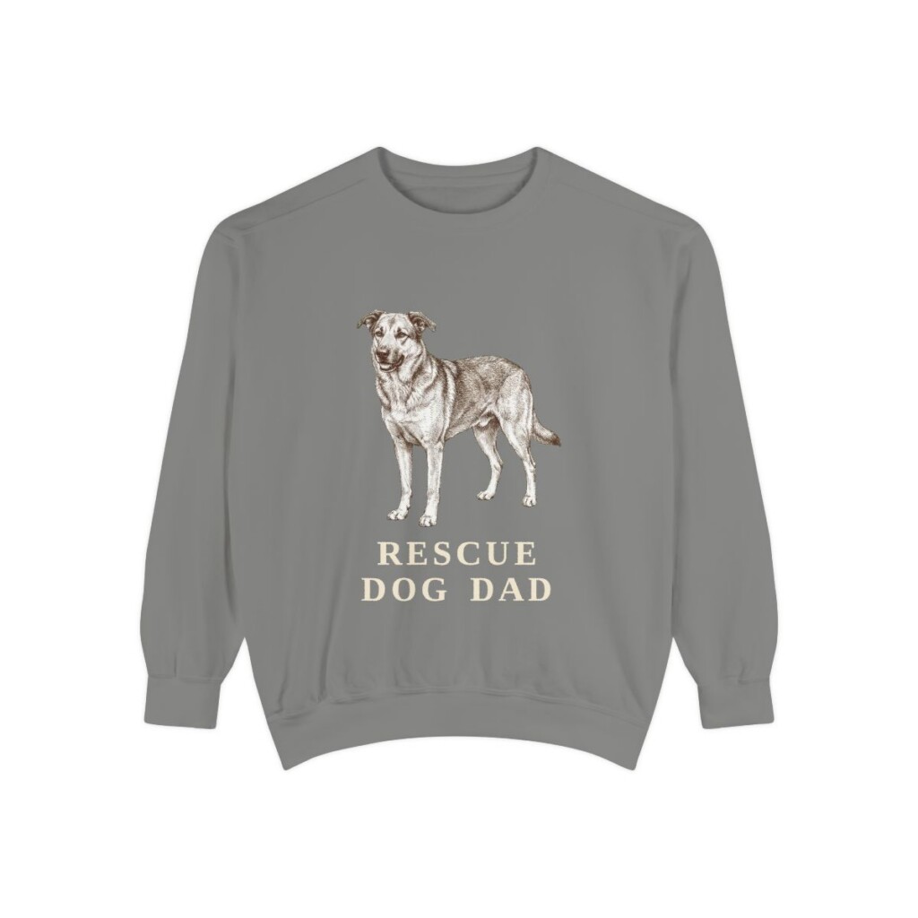 Rescue Dog Dad Sweatshirt, Grey, front view