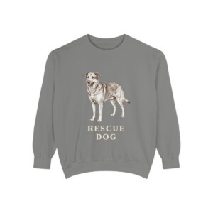 Rescue Dog Sweatshirt, Grey, front view