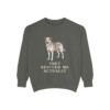 rescue-dog-sweatshirt-humor-pepper Rescue Dog Humor Sweatshirt, Pepper, front view