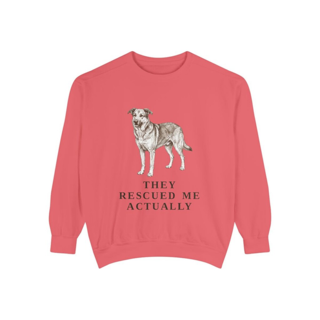 rescue-dog-sweatshirt-humor-watermelon Rescue Dog Humor Sweatshirt, Watermelon, front view