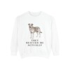 rescue-dog-sweatshirt-humor-white Rescue Dog Humor Sweatshirt, White, front view