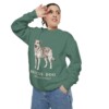 Rescue Dog Latin Sweatshirt, Light Green, person 2 context