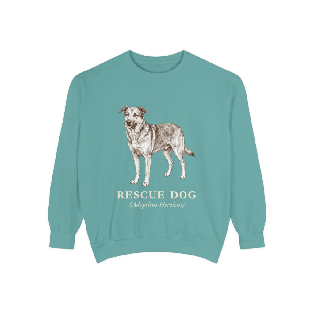 Rescue Dog Latin Sweatshirt, Seafoam, front view