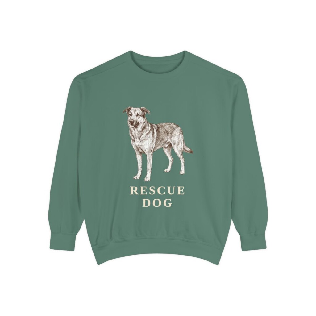 Rescue Dog Sweatshirt, Light Green, front view