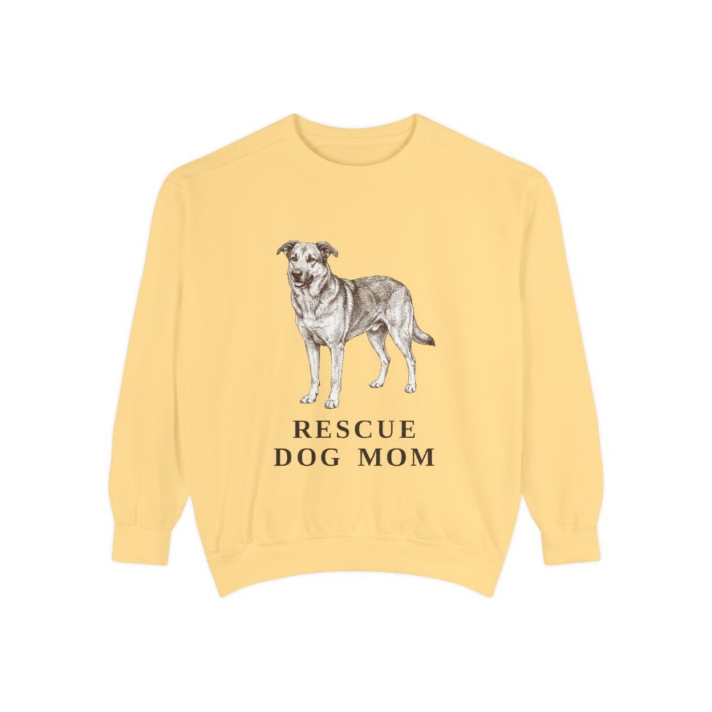 Rescue Dog Mom Sweatshirt, Butter, front view