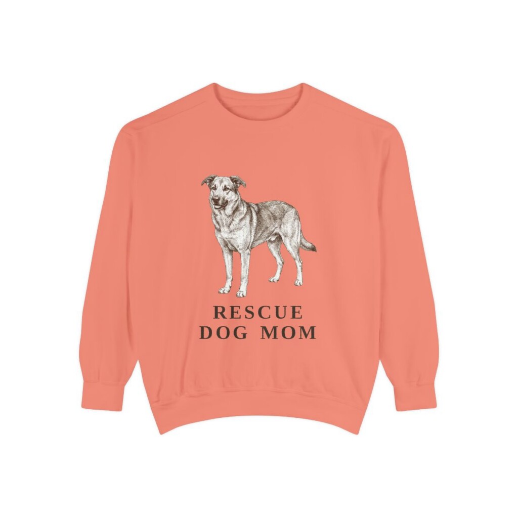Rescue Dog Mom Sweatshirt, Terracotta, front view