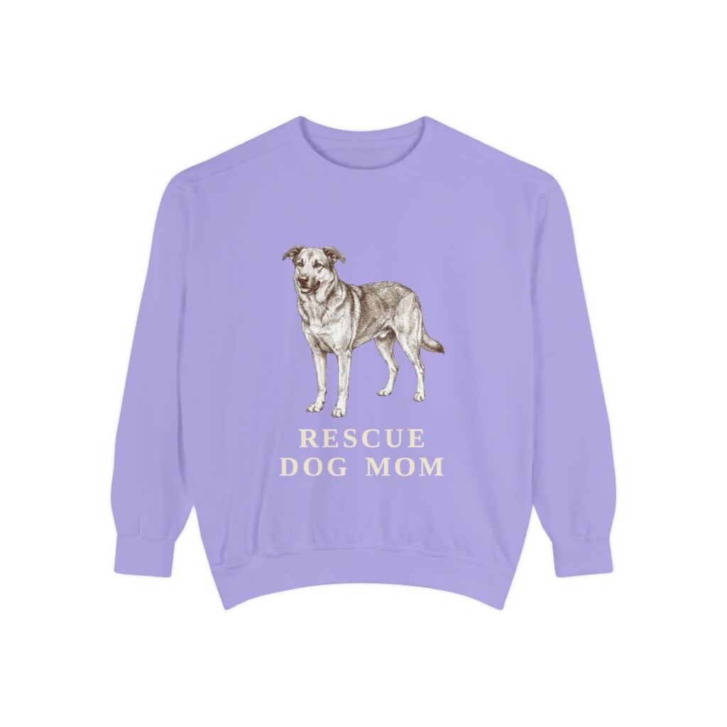 Rescue Dog Mom Sweatshirt, Violet, front view
