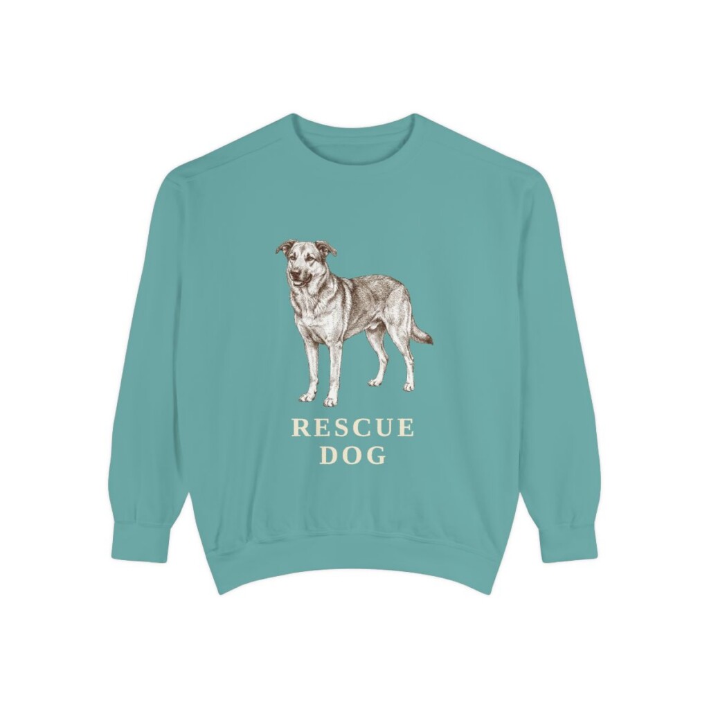 Rescue Dog Sweatshirt, Seafoam, front view