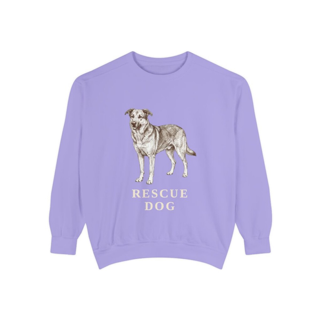 Rescue Dog Sweatshirt, Violet, front view