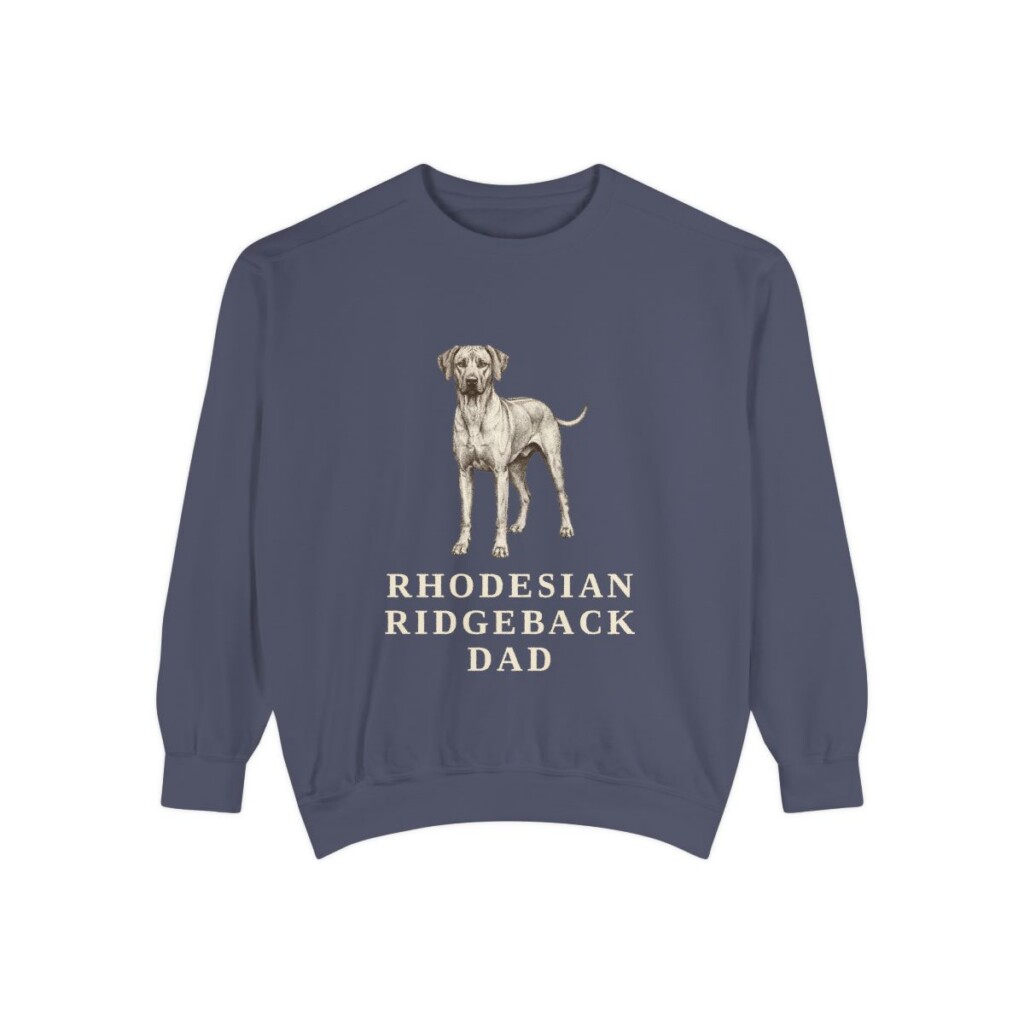 Rhodesian Ridgeback Dad Sweatshirt, Denim, front view