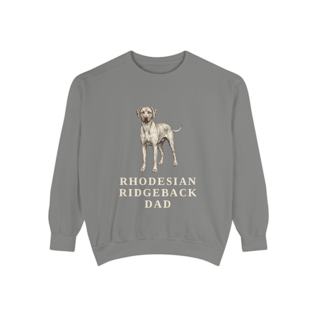 Rhodesian Ridgeback Dad Sweatshirt, Grey, front view