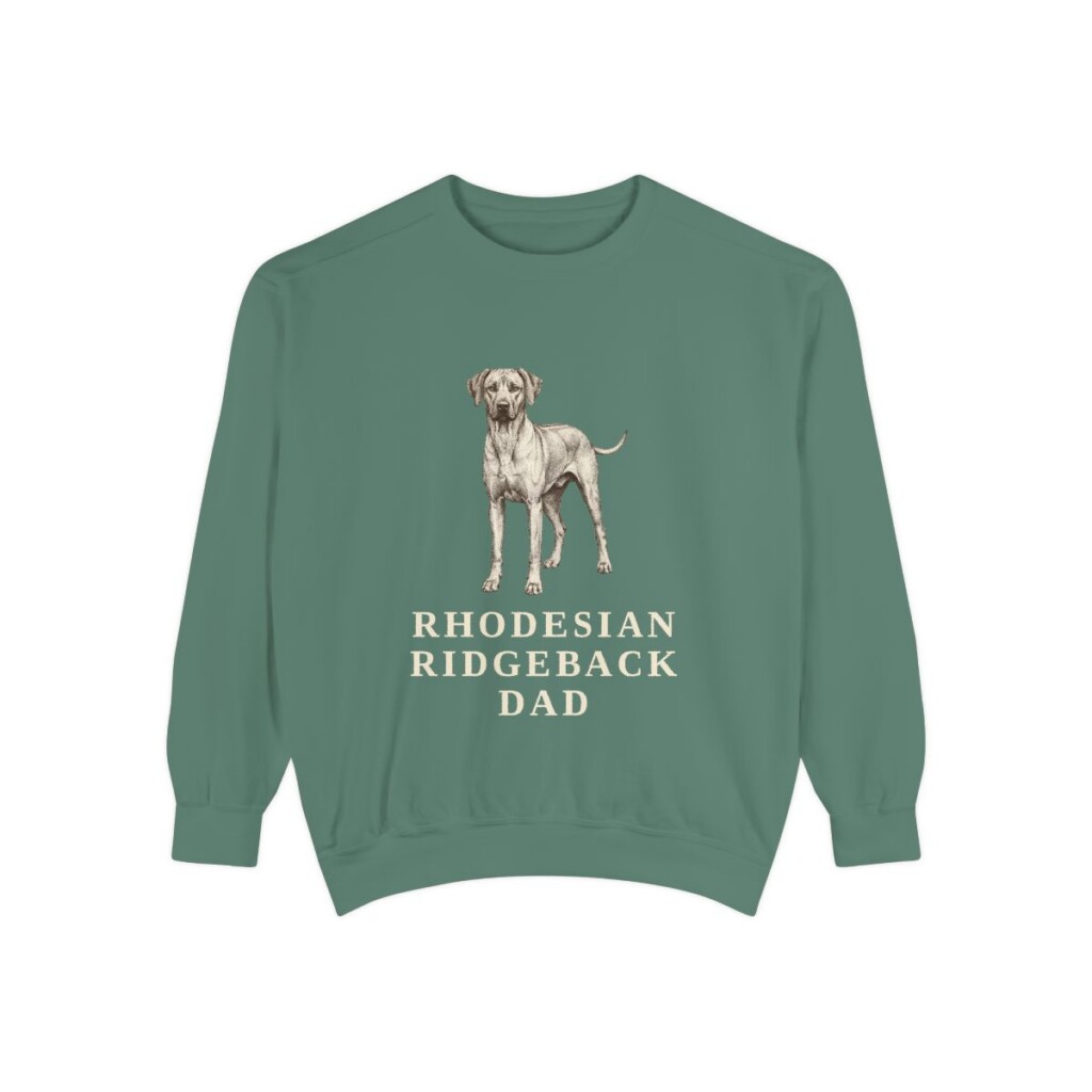 Rhodesian Ridgeback Dad Sweatshirt, Light Green, front view