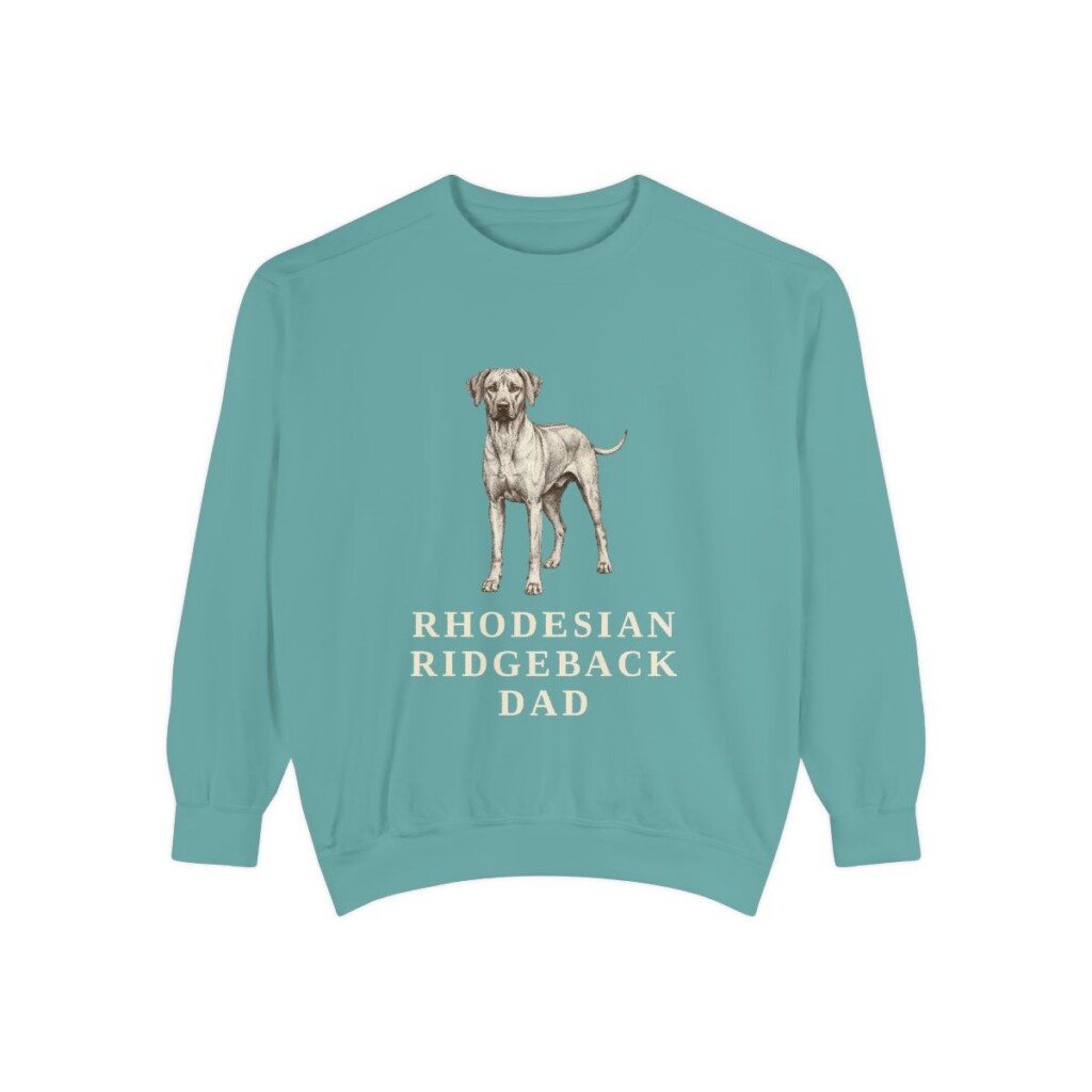 Rhodesian Ridgeback Dad Sweatshirt, Seafoam, front view