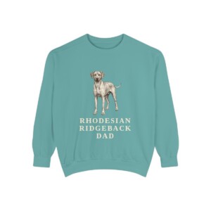 Rhodesian Ridgeback Dad Sweatshirt, Seafoam, front view