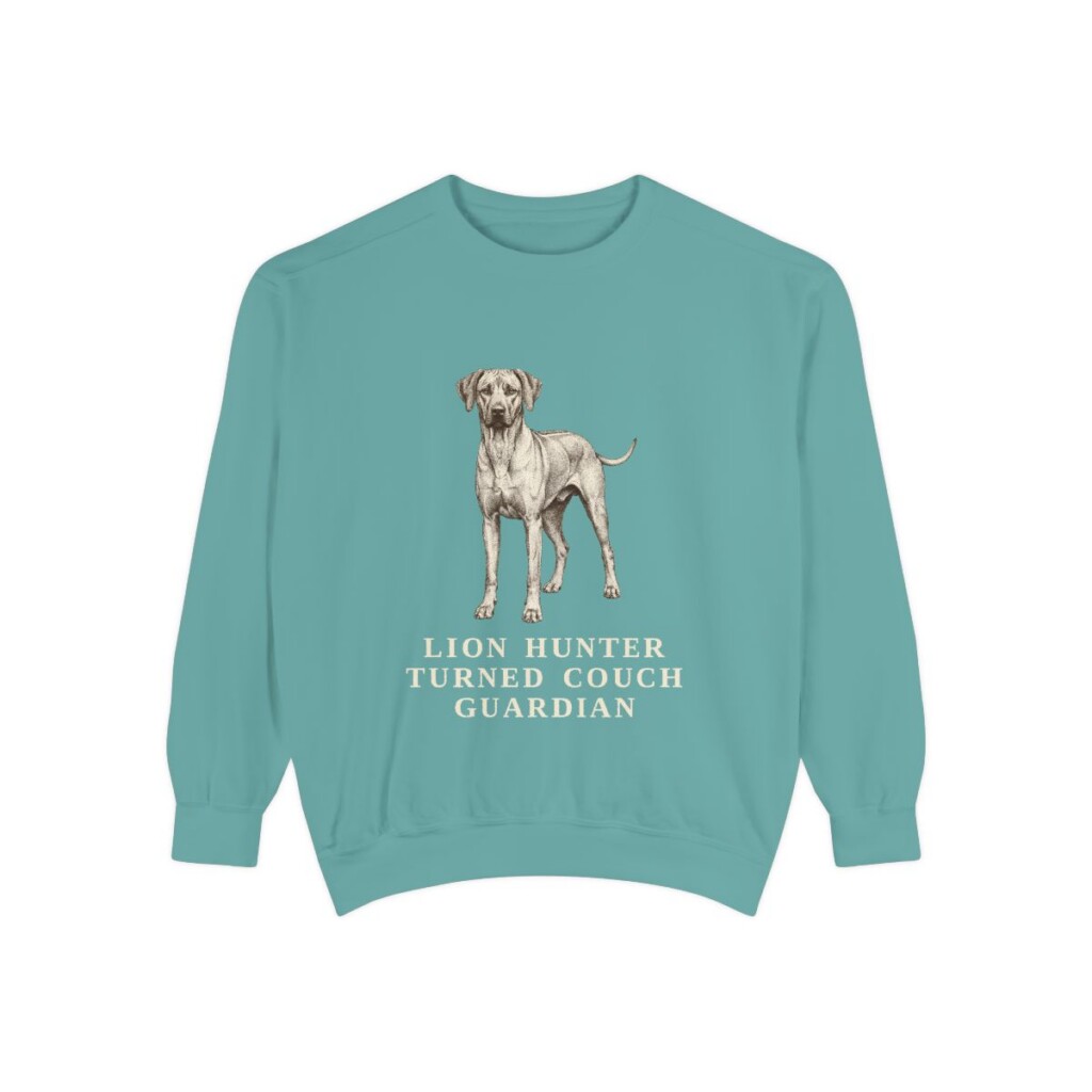 Rhodesian Ridgeback Humor Sweatshirt, Seafoam, front view