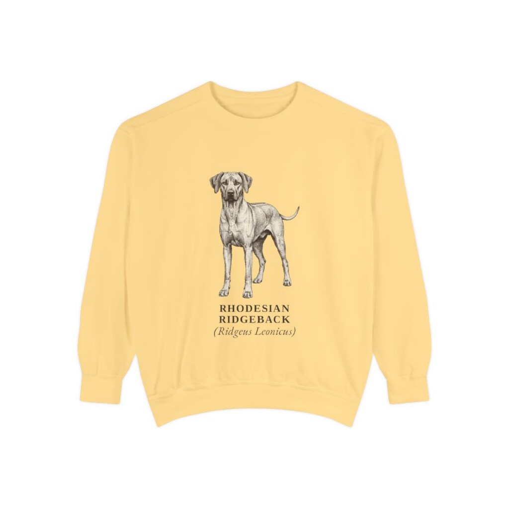 Rhodesian Ridgeback Latin Sweatshirt, Butter, front view