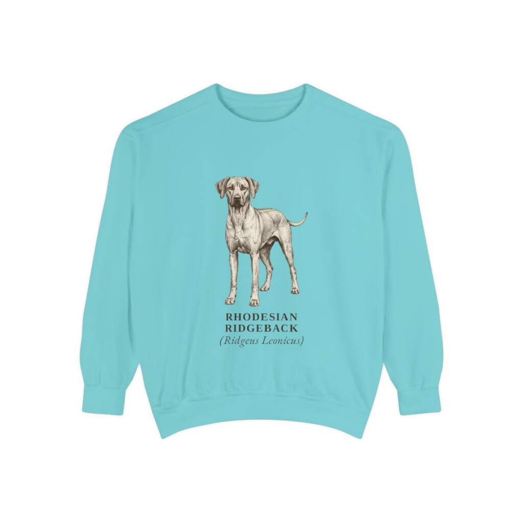 Rhodesian Ridgeback Latin Sweatshirt, Chalky Mint, front view