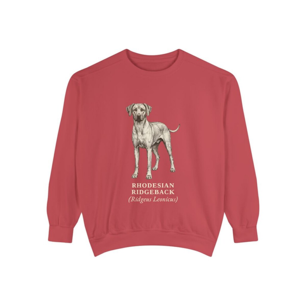 Rhodesian Ridgeback Latin Sweatshirt, Crimson, front view
