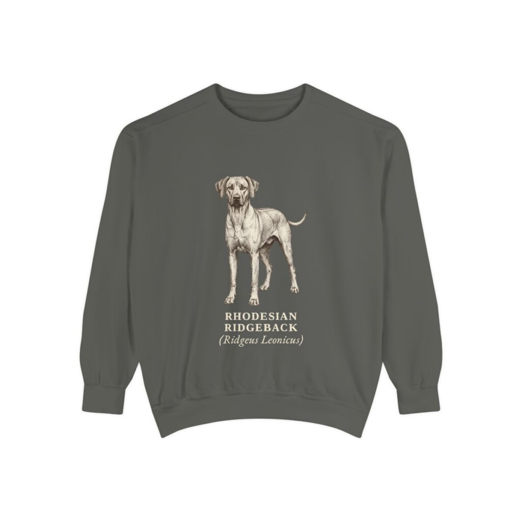 Rhodesian Ridgeback Latin Sweatshirt, Pepper, front view