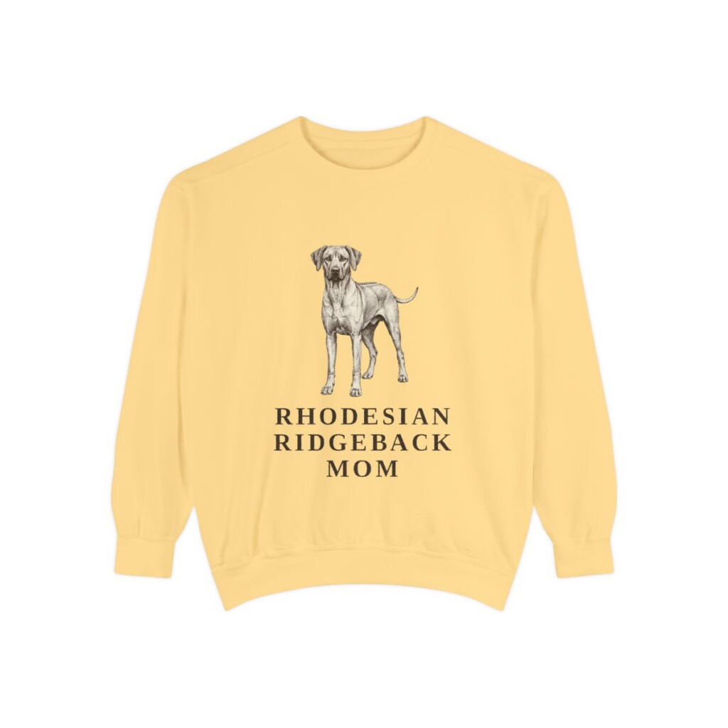 Rhodesian Ridgeback Mom Sweatshirt, Butter, front view