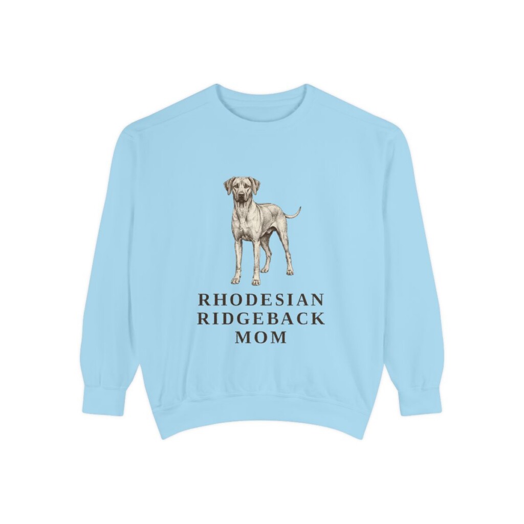 Rhodesian Ridgeback Mom Sweatshirt, Chambray, front view