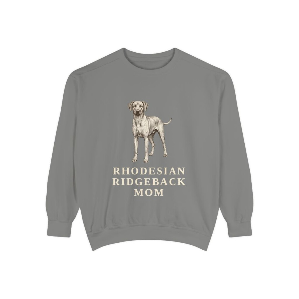 Rhodesian Ridgeback Mom Sweatshirt, Grey, front view