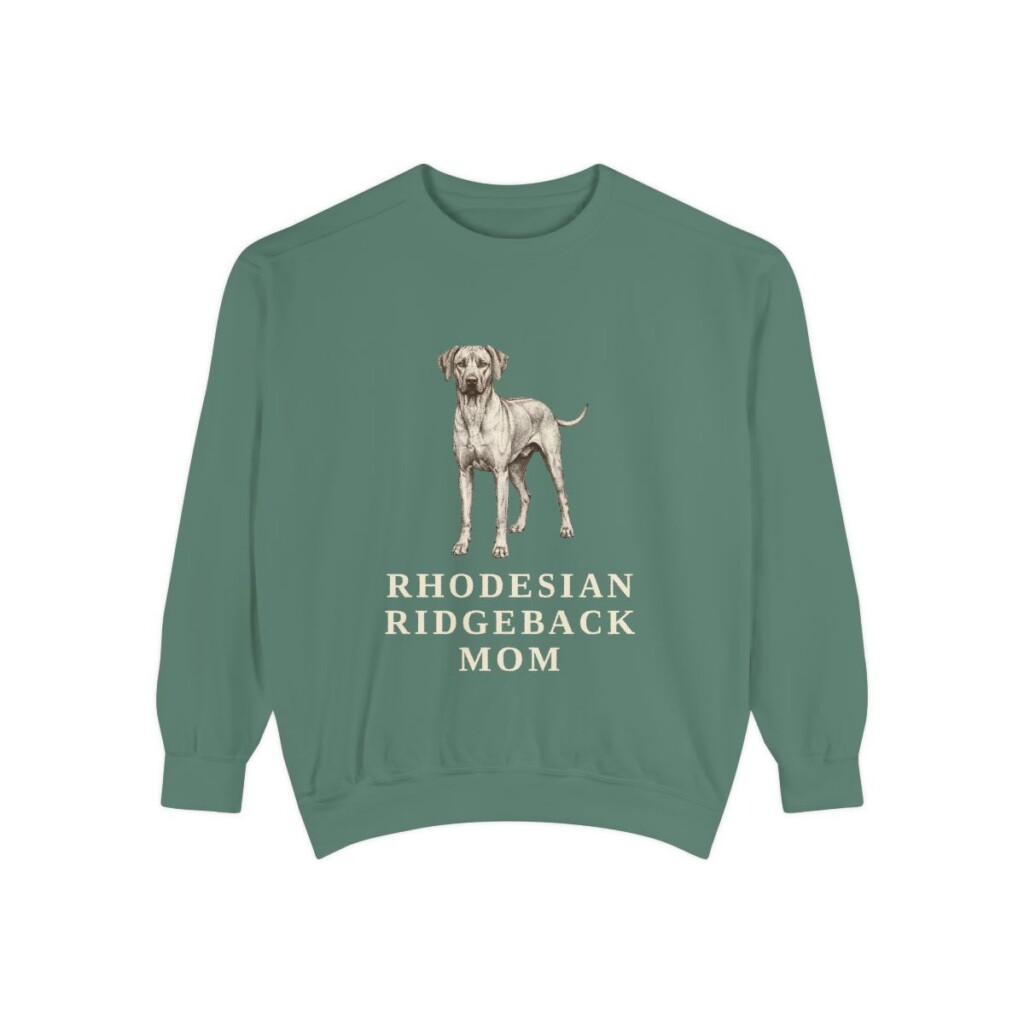 Rhodesian Ridgeback Mom Sweatshirt, Light Green, front view