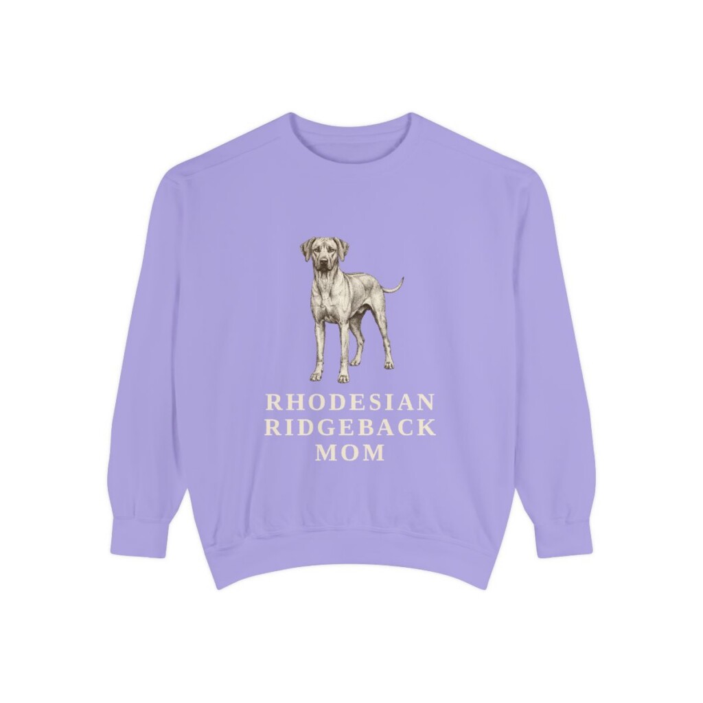 Rhodesian Ridgeback Mom Sweatshirt, Violet, front view