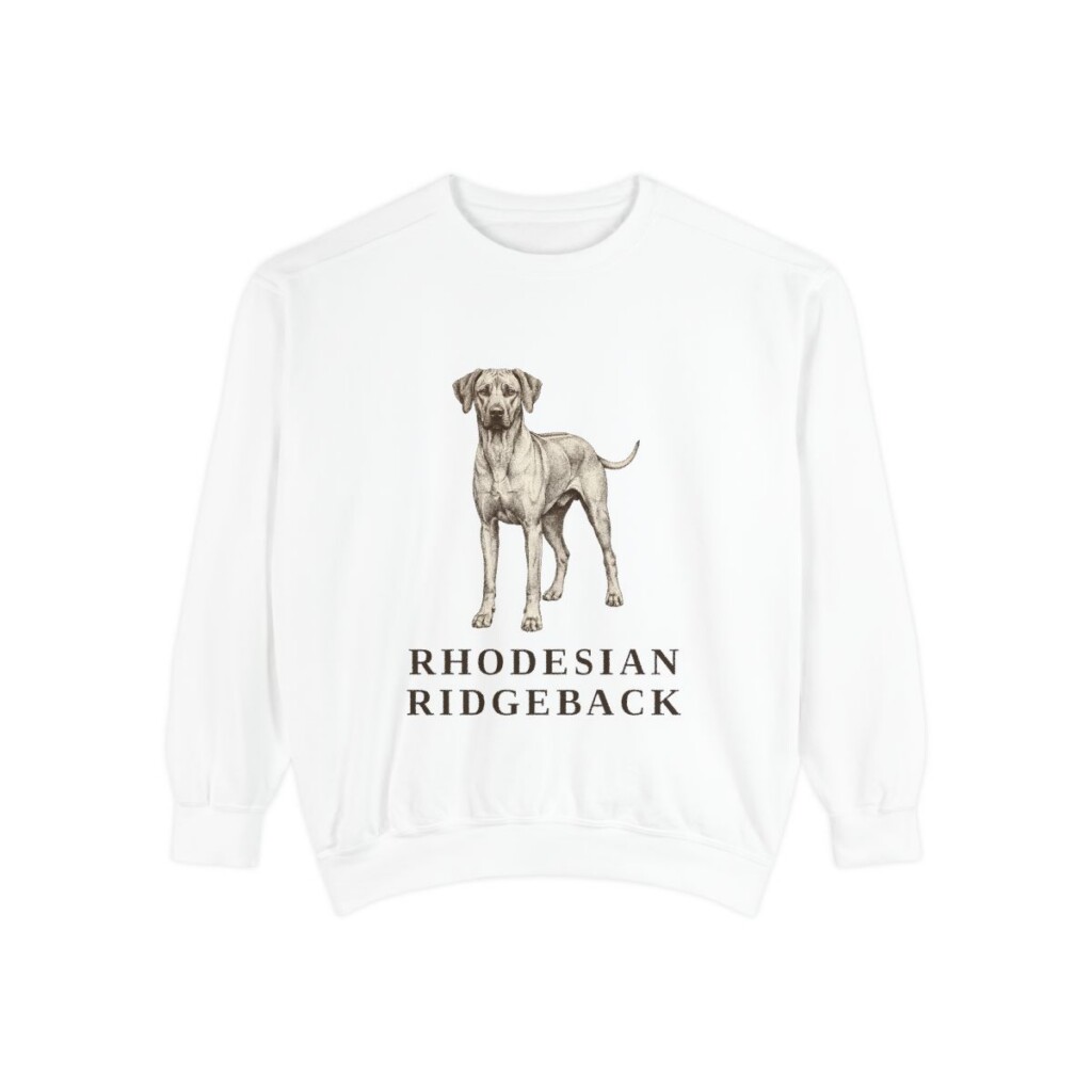 Rhodesian Ridgeback Sweatshirt, White, front view