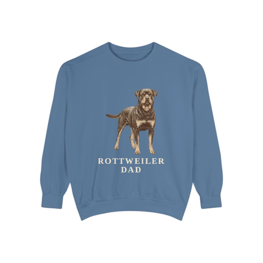 Rottweiler Dad Sweatshirt, Blue Jean, front view