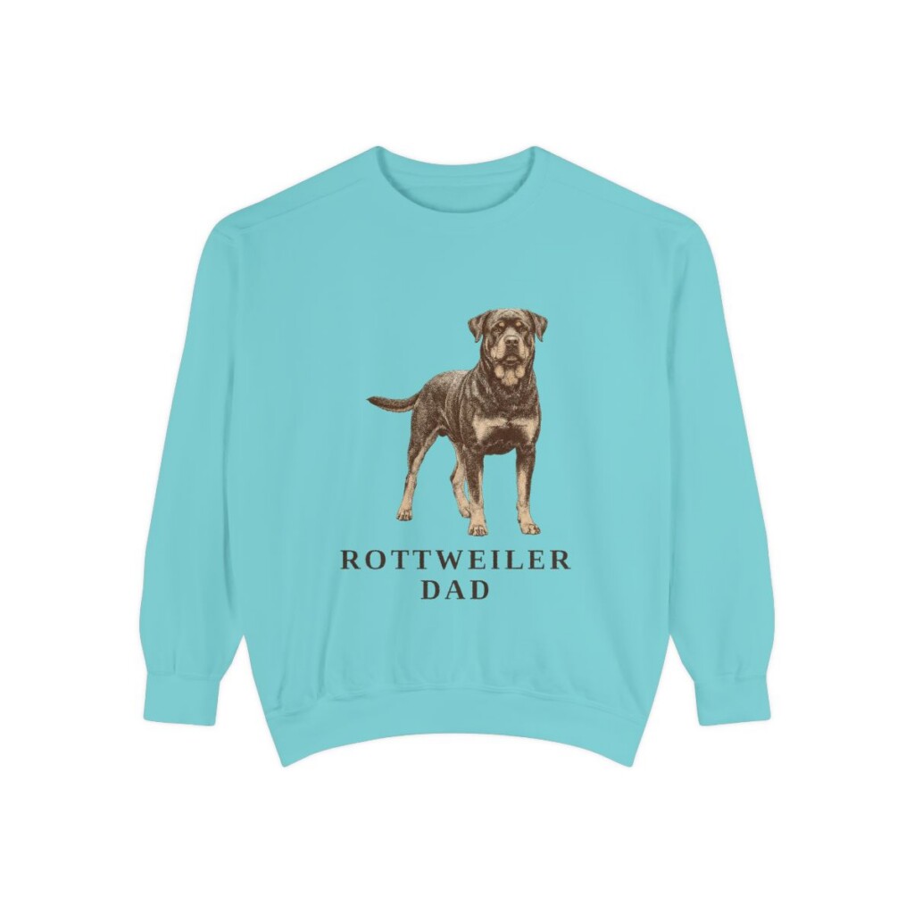 Rottweiler Dad Sweatshirt, Chalky Mint, front view