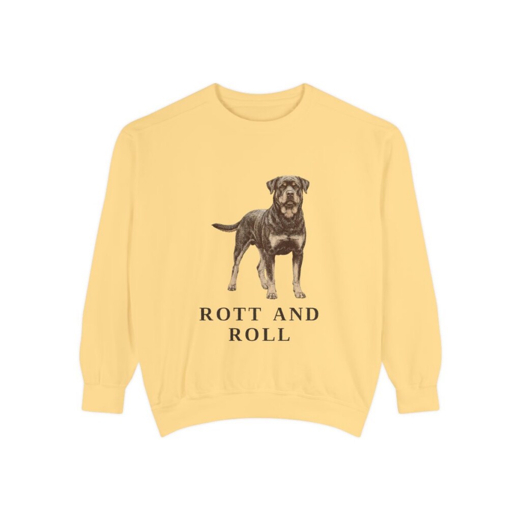 Rottweiler Humor Sweatshirt, Butter, front view