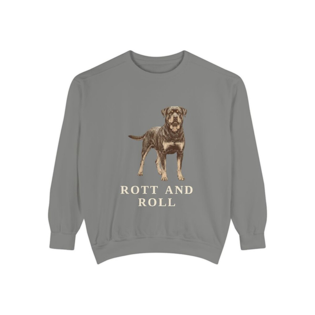 Rottweiler Humor Sweatshirt, Grey, front view